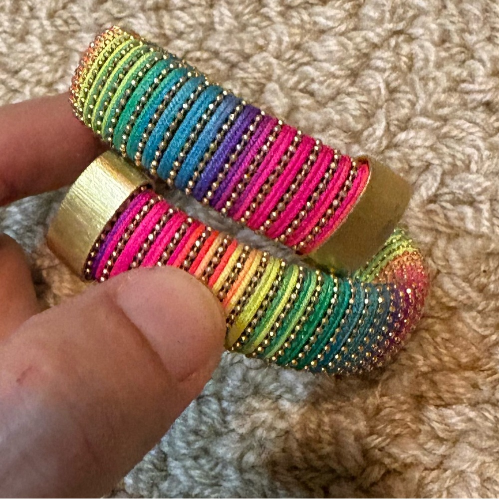 Carolina bucci caro lurex cuff in tye dye never worn. One is gold and one silver - Picture 4 of 4